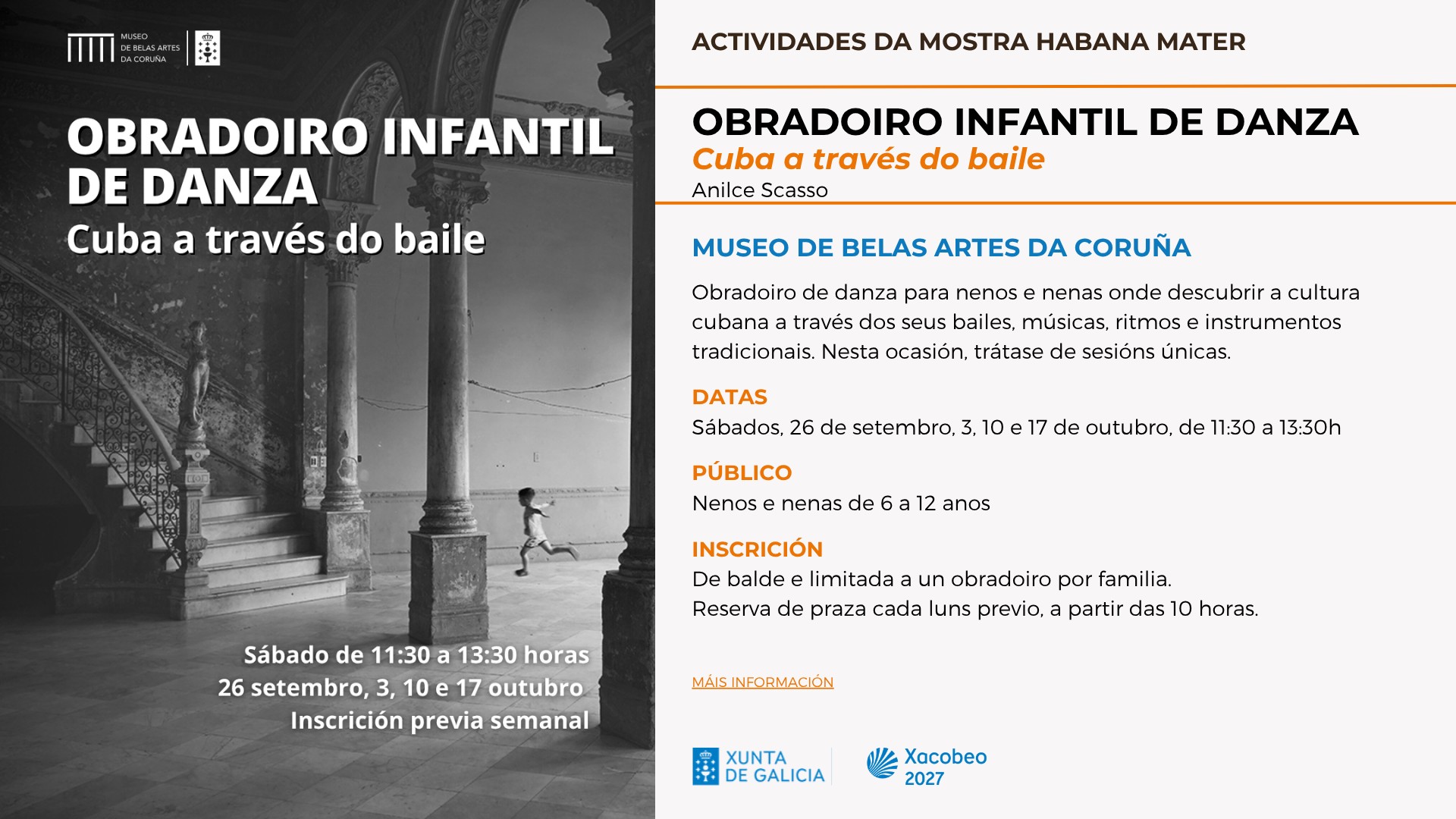 Obradoiro de danza para nenas e nenos no Museo de Belas Artes da Coruña