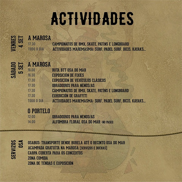 Actividades del festival