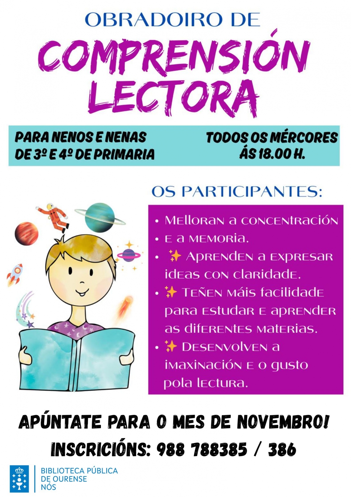 Cartel Obradoiro de comprensión lectora Cartel Obradoiro de comprensión lectora