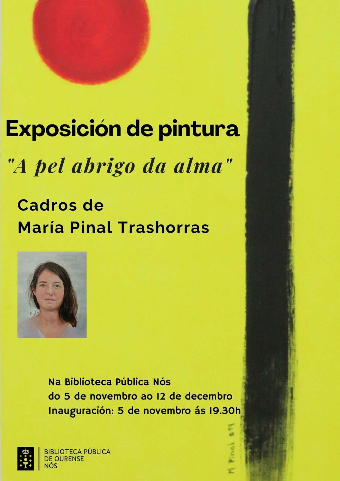 Cartel da exposición de pinturas de María Pinal