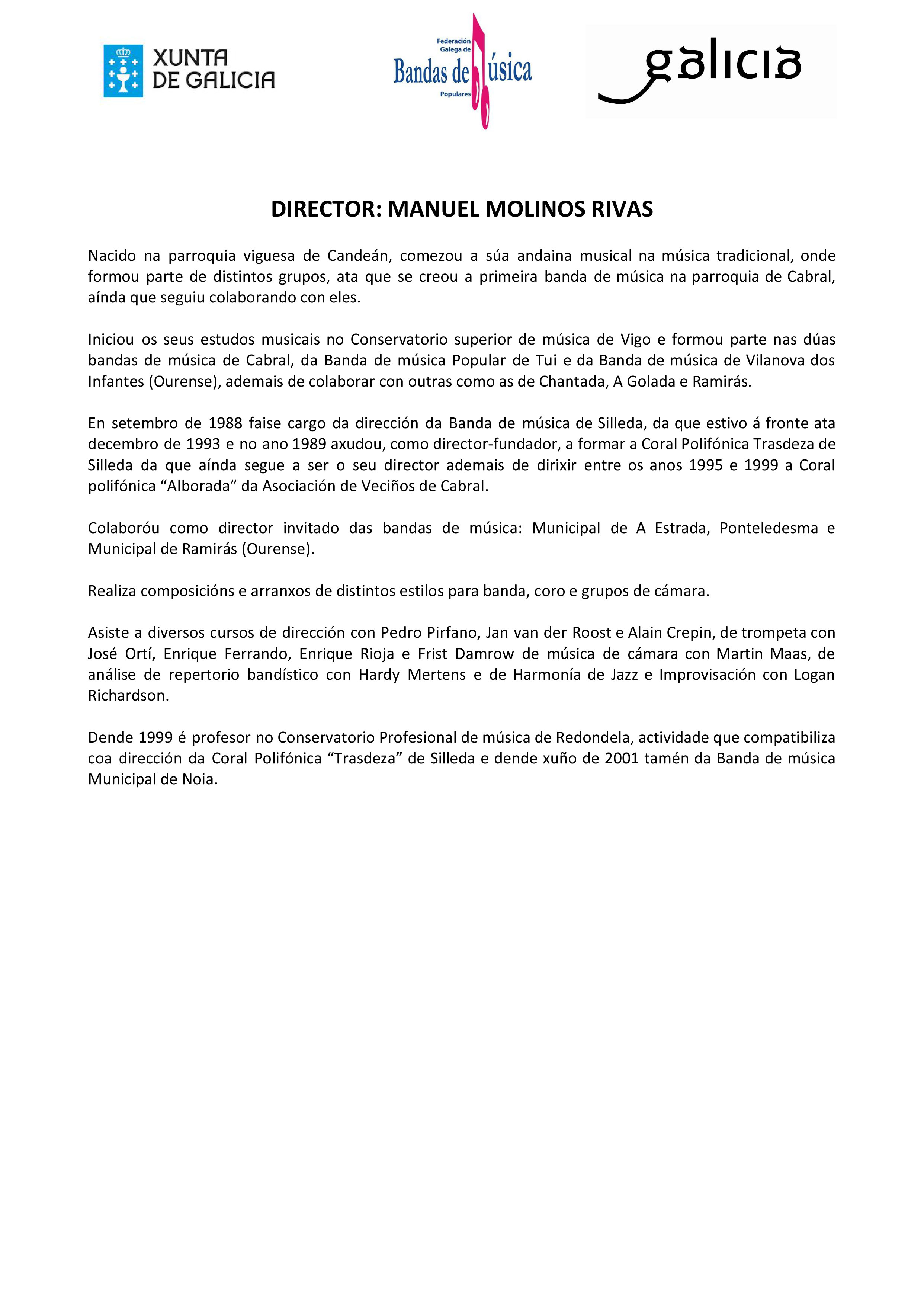 Currículo director Banda de Música Noia