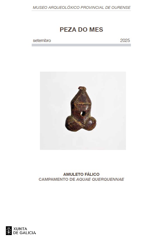 Portada da publicación da Peza do Mes de setembro do Museo Arqueolóxico de Ourense