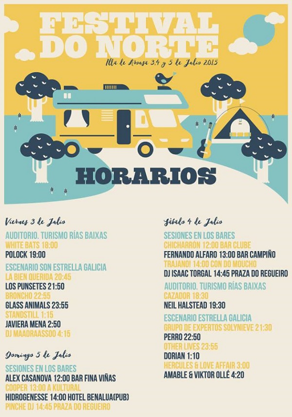 Horarios y Escenarios de las actuaciones