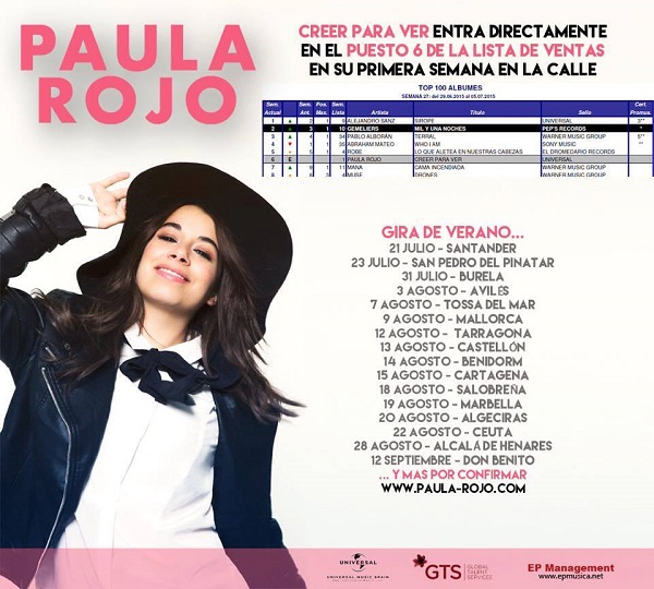 Cartel Gira Paula Rojo