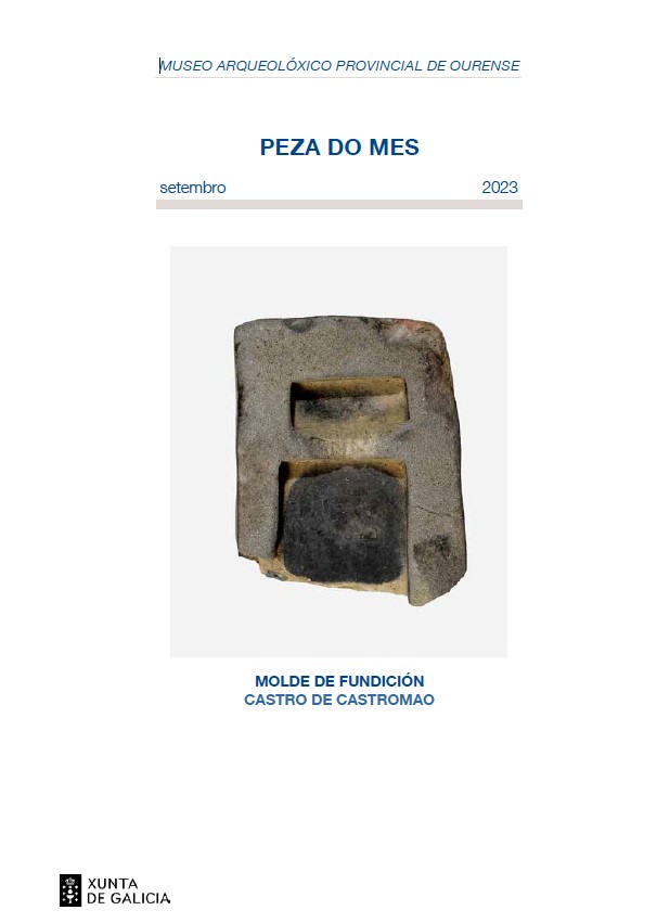 Portada da publicación da Peza do Mes de setembro do Museo Arqueolóxico de Ourense