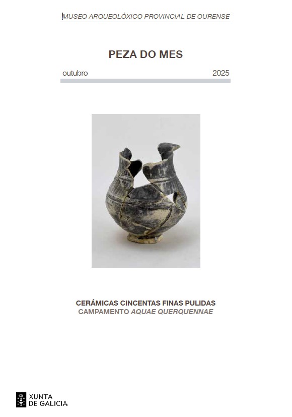 Portada de la publicación de la Pieza del Mes de octubre del Museo Arqueológico de Ourense. 