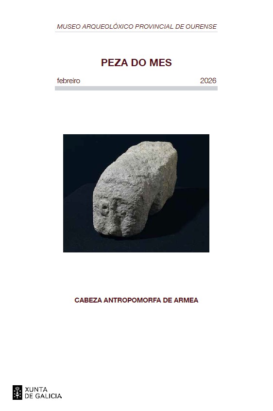Portada da publicación da Peza do Mes de febreiro do Museo Arqueolóxico de Ourense.