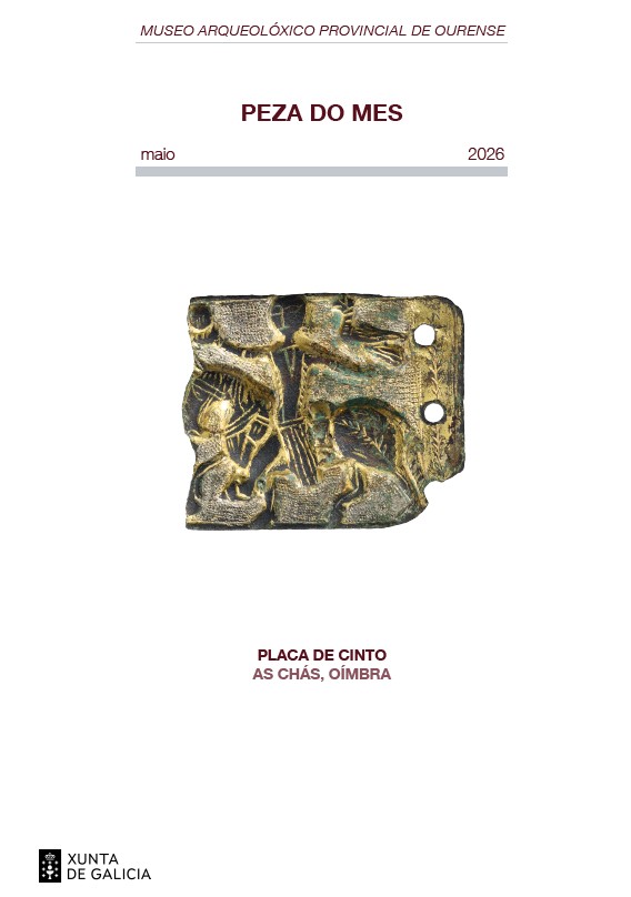 Portada da publicación da Peza do Mes de maio do Museo Arqueolóxico de Ourense. 