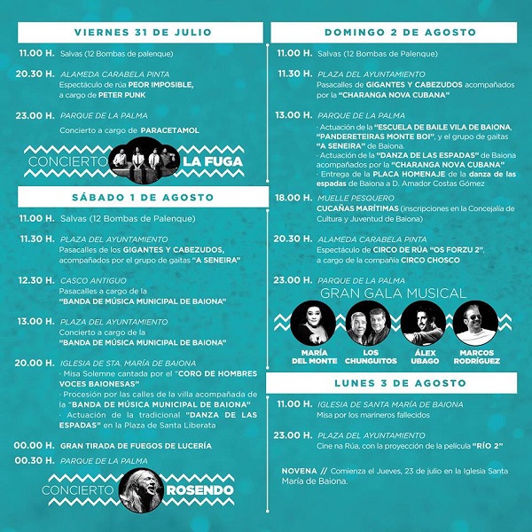 Programa completo de las fiestas de la Anunciada 2015