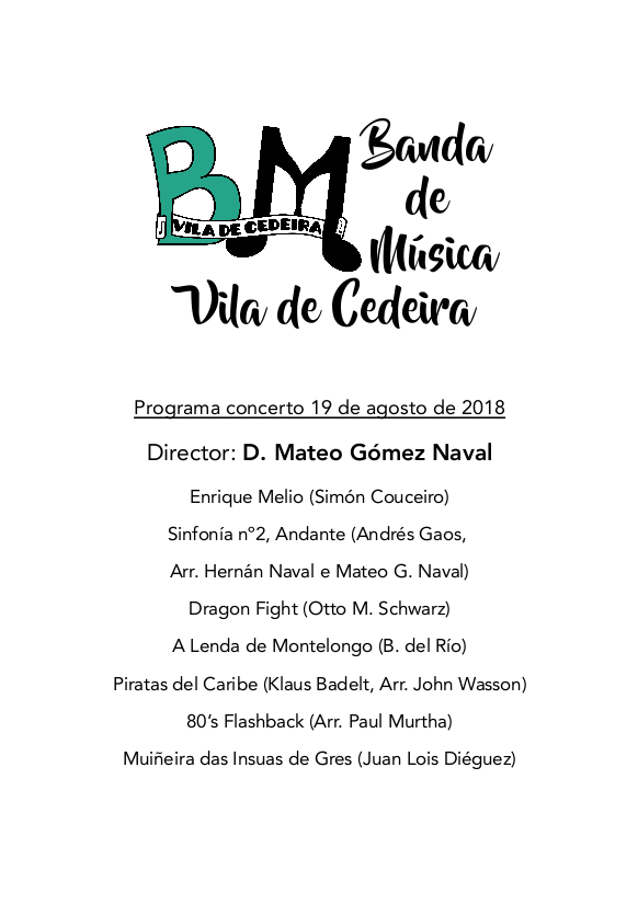 Programa Banda de Música Vila de Cedeira