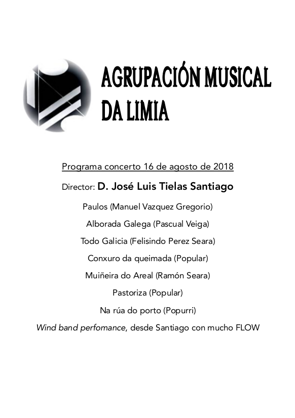 Programa Agrupación Musical da Limia