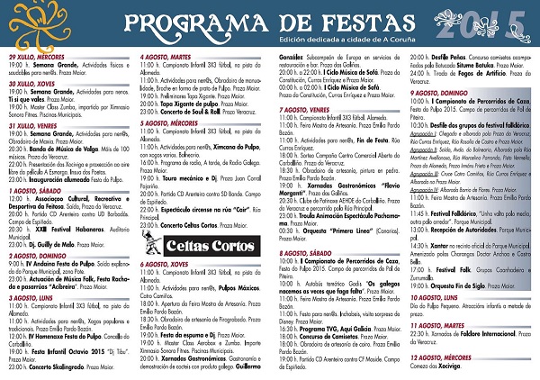 Programación de las fiestas