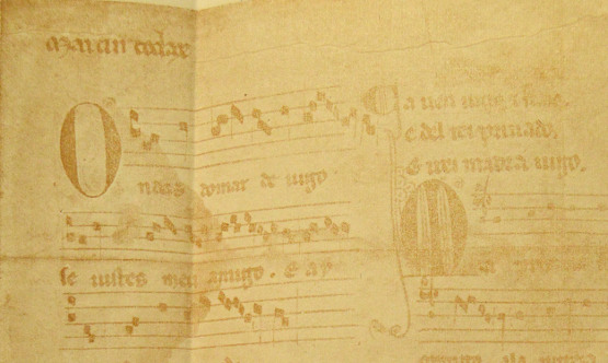 Detalle de la reproducción facsimilar del Pergamino Vindel incluida en el libro de 1915 | Fonte: Biblioteca de la RAG