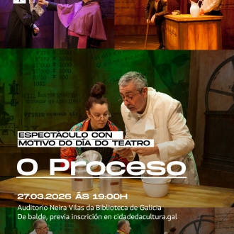 Cartel O proceso na Biblioteca de Galicia
