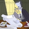 Caricatura de Xosé Filgueira Valverde feita por Siro López Caricatura de Xosé Filgueira Valverde feita por Siro López
