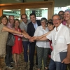 El conselleiro de Cultura, Educación e Ordenación Universitaria, Román Rodríguez, celebrando el nombramiento