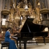 A pianista xaponesa nun momento do concerto na catedral de Santiago A pianista xaponesa nun momento do concerto na catedral de Santiago