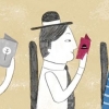 Ilustración de Nuria Díaz, que realizó una sesión de ilustracions en el stand de Galicia en la Feria del Libro de Bolonia
