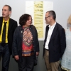 Momento de la inauguración con Berta Álvarez Cáccamo y el conselleiro de Cultura,  Educación e Ordenación Universitaria, Xesús Vázquez Abad