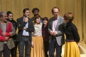 O secretario xeral de Cultura, Anxo Lorenzo, e mais o director da Axencia Galega das Industrias Culturais (Agadic), Jacobo Sutil, compartiron hoxe a celebración do Día Mundial do Teatro