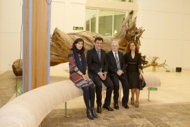 Román Rodríguez en la inauguración de la exposición 