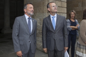 Xesús Vázquez Abad en la reunión con el alcalde de Santiago