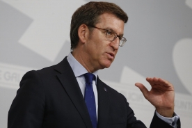 El presidente de la Xunta en la rueda de prensa del Consello