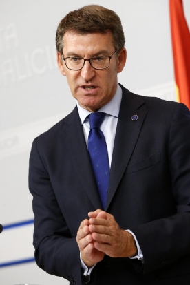 El presidente de la Xunta en la rueda de prensa del Consello