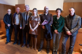O secretario xeral de Política Lingüística, Valentín García, na rolda de prensa