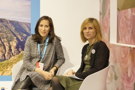 La directora-gerente de la Fundación Cidade da Cultura de Galicia, Ana Isabel Vázquez Reboredo, presentó esta mañana a institución del Gaiás cómo ?recurso turístico estratégico? en el stand de Galicia en Fitur 2018, acompañada por la directora de Turismo de Galicia, Nava Castro