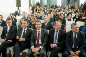 El presidente de la Xunta participó esta tarde en la clausura de la exposición Pergamino Vindel: Un tesoro en siete cantigas