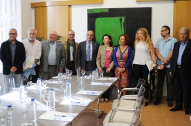 O conselleiro de Cultura, Educación e Ordenación Universitaria, Xesús Vázquez Abad, acompañado polo presidente da Deputación de Ourense, José Manuel Baltar, participou nunha xuntanza de traballo para a creación da Fundación Blanco Amor
