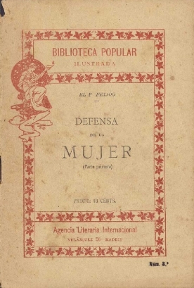 Portada 'Defensa de la mujer' do Padre Feijoo