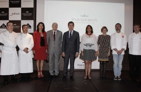 El mandatario gallego presidió, en Alcalá de Henares, la presentación del "Menú Peregrino, de Asís a Compostela", que surge de la colaboración entre la red de Paradores y restauradores gallegos con Estrella Michelín 