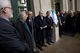 El conselleiro de Cultura, Educación e Ordenación Universitaria, Xesús Vázquez Abad, participó esta mañana en el homenaje que la Universidad de Santiago en colaboración con el Foro Peinador le rindió a Isidro Parga Pondal
