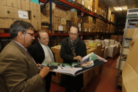 Anxo Lorenzo visitou hoxe a sede de Nova Galicia Edicións en Vigo