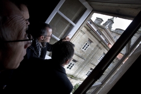 O Conselleiro de Cultura e Educación visitou as obras de restauración do campanario do Mosteiro de San Martiño Pinario