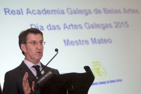 O titular da Xunta presidiu esta tarde a presentación do Día das Artes Galegas 2015, dedicado ao Mestre Mateo