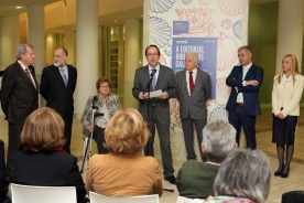 Anxo Lorenzo en la presentación de la exposición