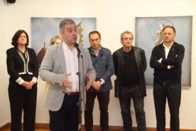El secretario general de Política Lingüística, Valentín García, participó hoy en el acto de apertura de la XII Bienal Internacional de Lalín Pintor Laxeiro