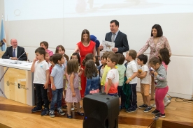Román Rodríguez, conselleiro de Cultura, Educación e Ordenación Universitaria, entregou esta mañá na Cidade da Cultura de Galicia os premios a curtas de animación en galego realizadas baixo a técnica stop-motion no marco do programa de dinamización lingüística Nós tamén creamos!