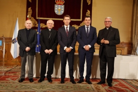 O presidente do Goberno galego presidiu esta mañá a sinatura do acordo de colaboración entre a Xunta, o Cabido e a Fundación Catedral para continuar coa rehabilitación da sé compostelá