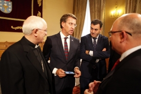 O presidente do Goberno galego presidiu esta mañá a sinatura do acordo de colaboración entre a Xunta, o Cabido e a Fundación Catedral para continuar coa rehabilitación da sé compostelá