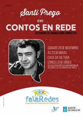 Cartel da actuación de Santi Prego en Ordes