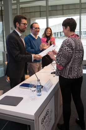 Anxo Lorenzo na entrega do premio