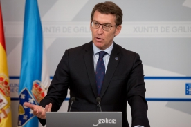 O presidente da Xunta na rolda de prensa de Consello