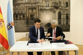 Román Rodríguez destacou no acto a importancia deste iniciativa para a salvagarda e difusión “da memoria dunha institución única para o estudo da historia de Compostela e Galicia” Román Rodríguez destacou no acto a importancia deste iniciativa para a salvagarda e difusión “da memoria dunha institución única para o estudo da historia de Compostela e Galicia”