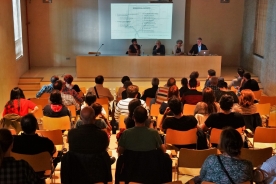  O auditorio do Museo do Mar de Galicia foi o lugar elixido para desenvolver hoxe unha xornada de traballo do Proxecto Estrímnides
