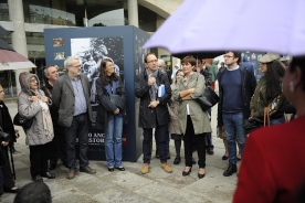 O secretario xeral de Cultura, Anxo Lorenzo, na inauguración da exposición