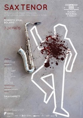 Cartel de Sax tenor, versión lusa da obra de Roberto Vidal Bolaño